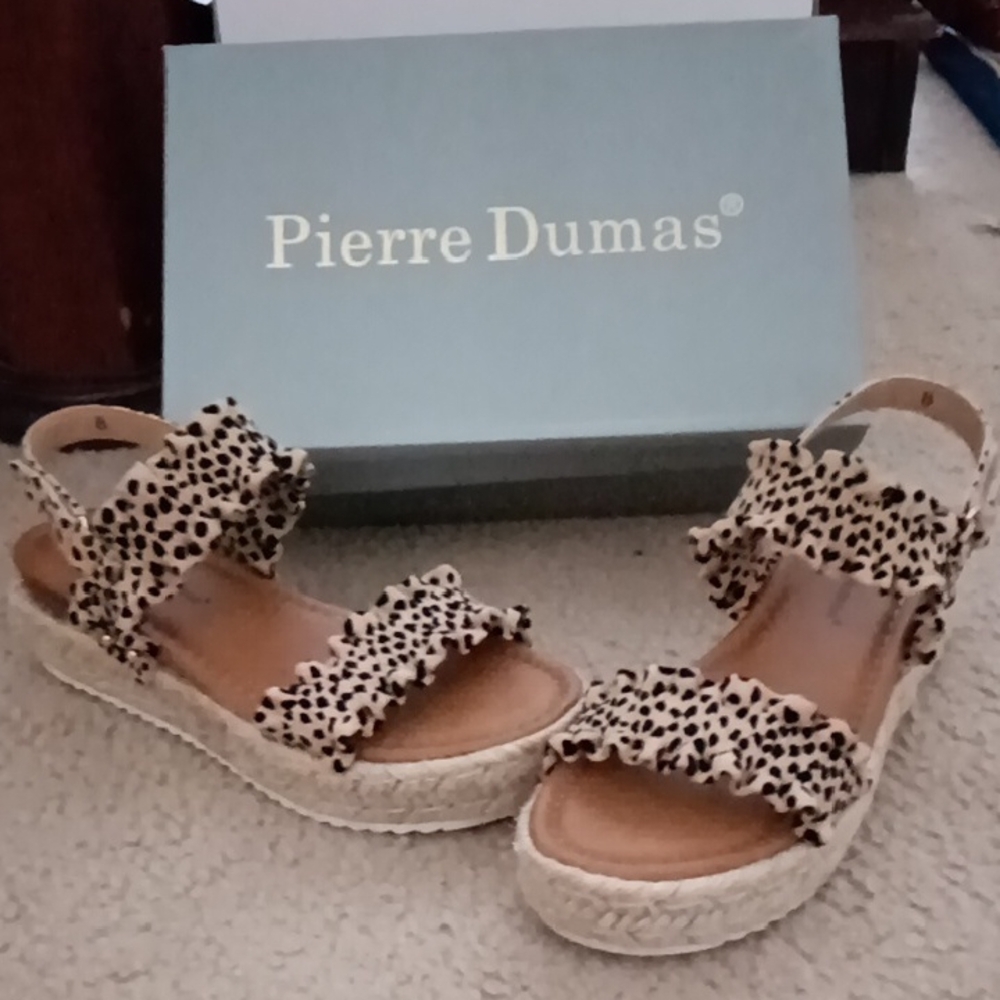 Pierre Dumas Leopard Print Sandals